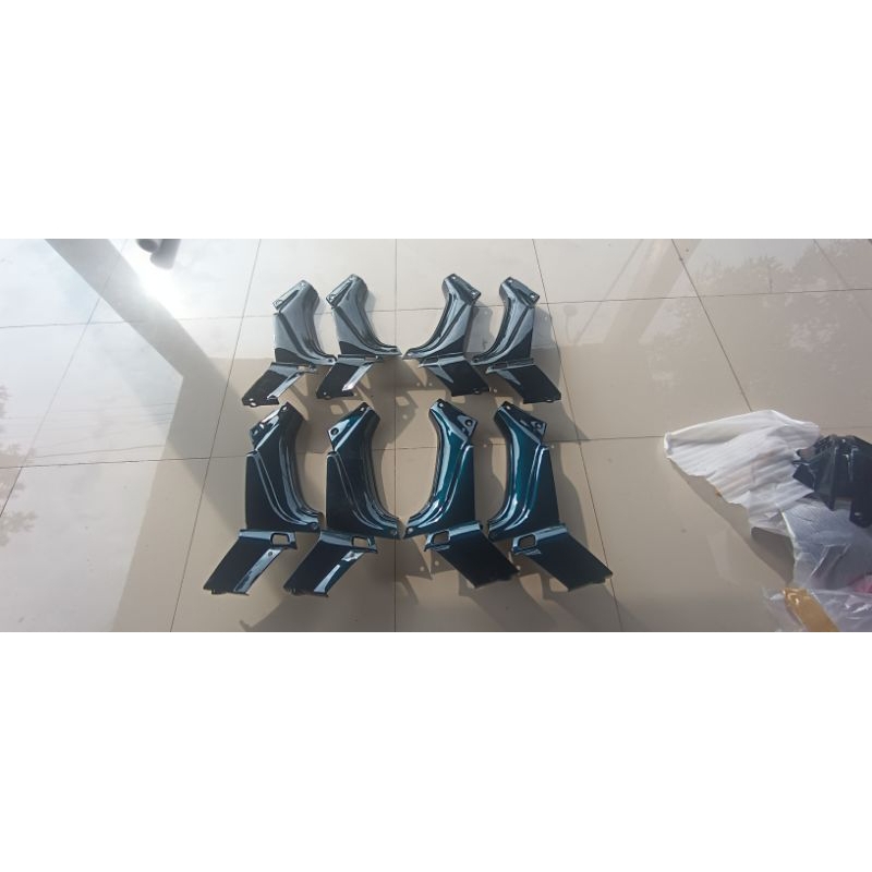 legshield original yamaha champ kondisi nos warna hitam kebiruan