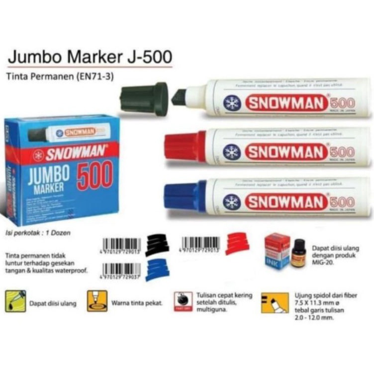 

Premium Spidol Snowman Permanent Jumbo 5 1pcs
