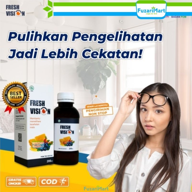 

Fresh Vision Vitamin Obat Mata Original Atasi Mata Minus Katarak Glukoma Buram Isi 200 ml