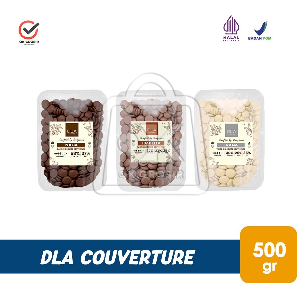 

Coklat Kovertur Chocolate Couverture DLA Natural (500 gr)