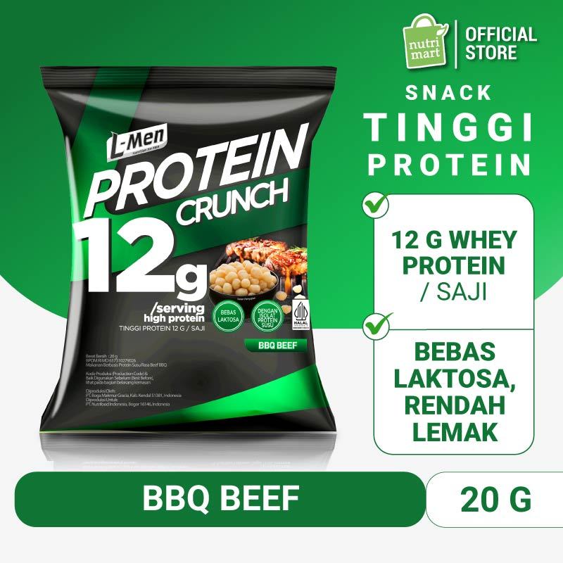 

L-Men Protein Crunch 20g (12g protein) - Camilan Tinggi Protein Bebas Laktosa