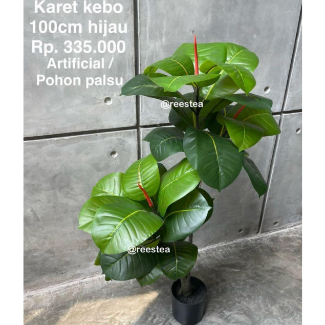 Pohon Karet Kebo Tinggi 100cm/ Pohon Hias Palsu/ Artificial Plant