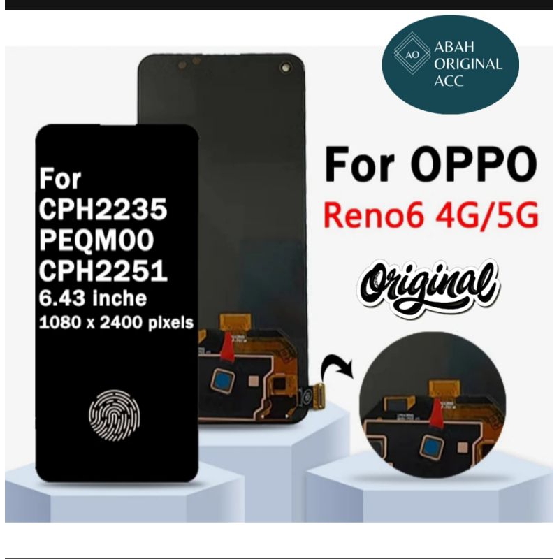 LCD RENO 6 5G 4G ORI SUPER AMOLED FULLSET TOUCHSCREEN