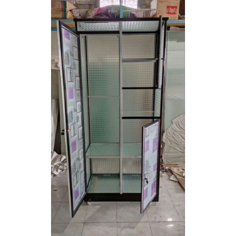lemari pakaian dua pintu lemari kaca minimalis