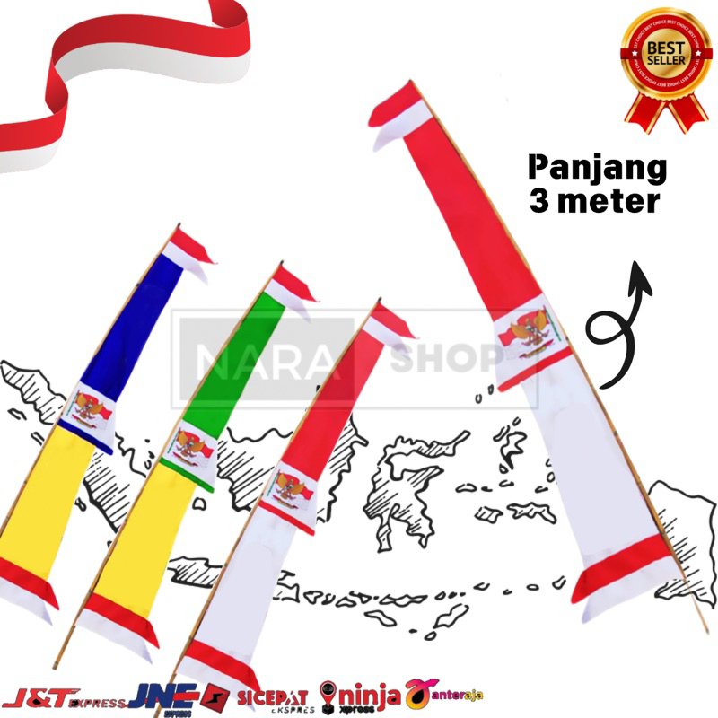 BENDERA UMBUL UMBUL BANDIR GARUDA MINI (3meter)