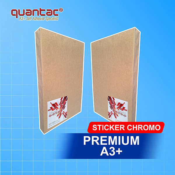 

(50 LEMBAR) REPACK Quantac Stiker Chromo PREMIUM A3+ Sticker Kertas Kromo Glossy Digital Print Laser