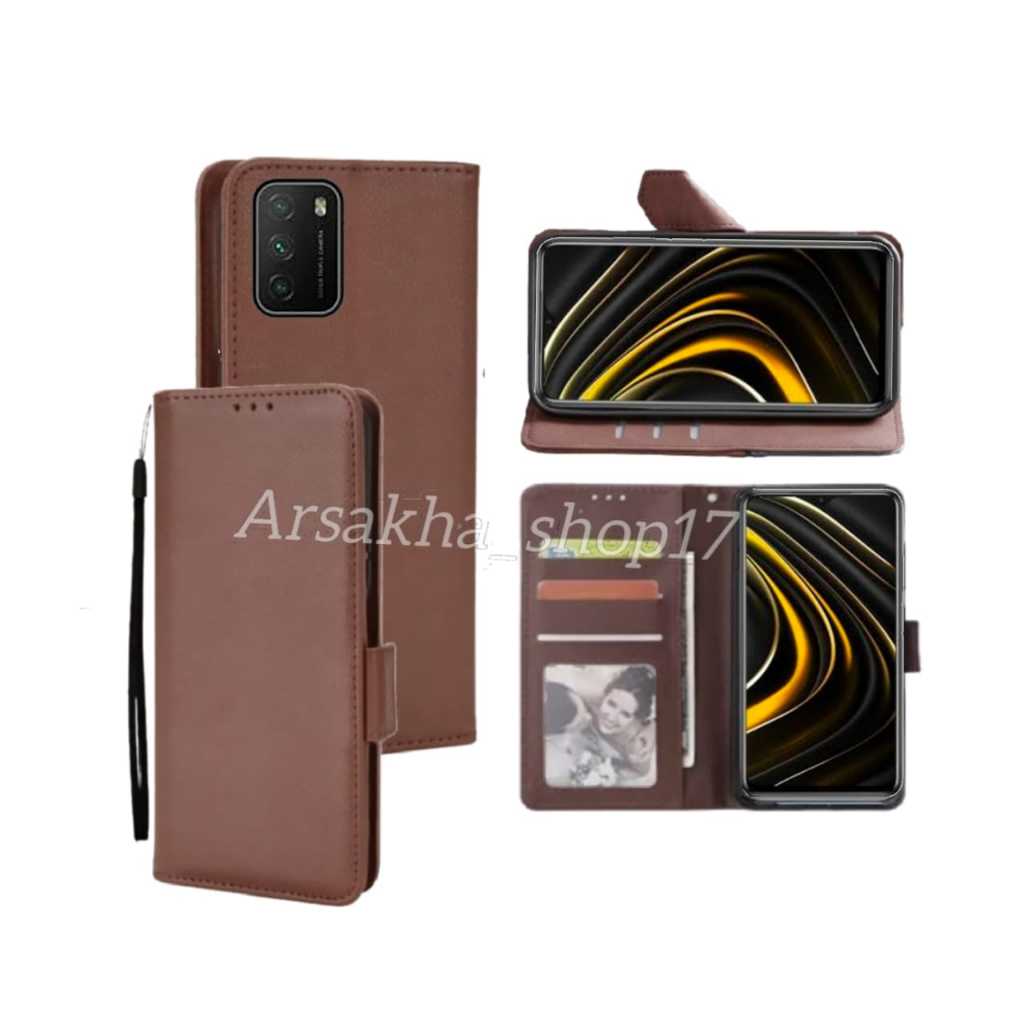 Case Dompet XIAOMI POCO M3  Flip Cover Leather Premium Casing Sarung Buku HP