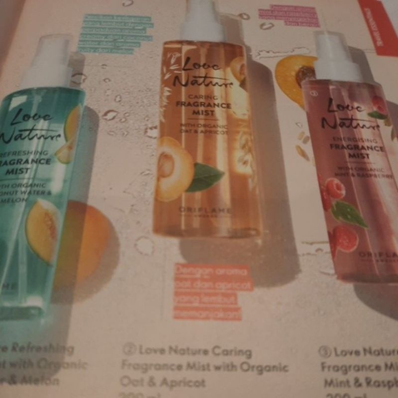 SALE  Love nature fragrane mist by oriflame