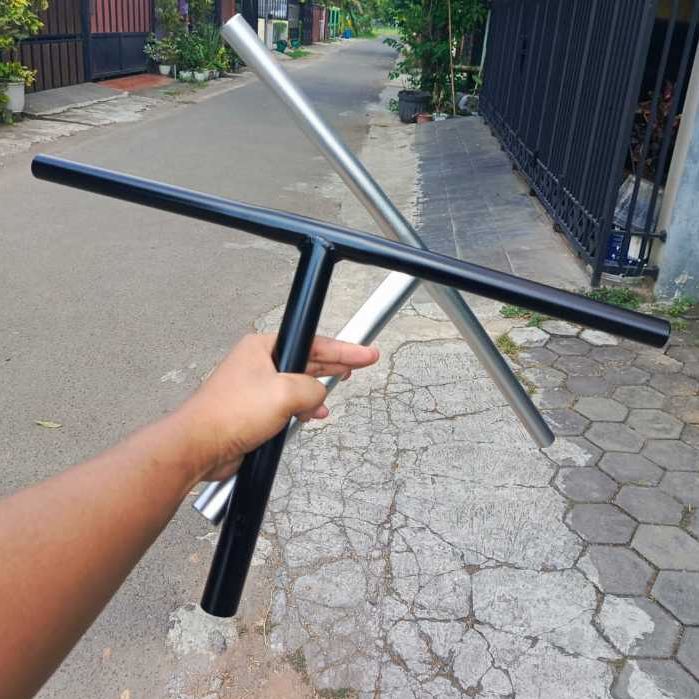 Stang Sepeda Lipat model T insert Handlepost 28.6 silver alloy Alluminium lubang handle post 28,6