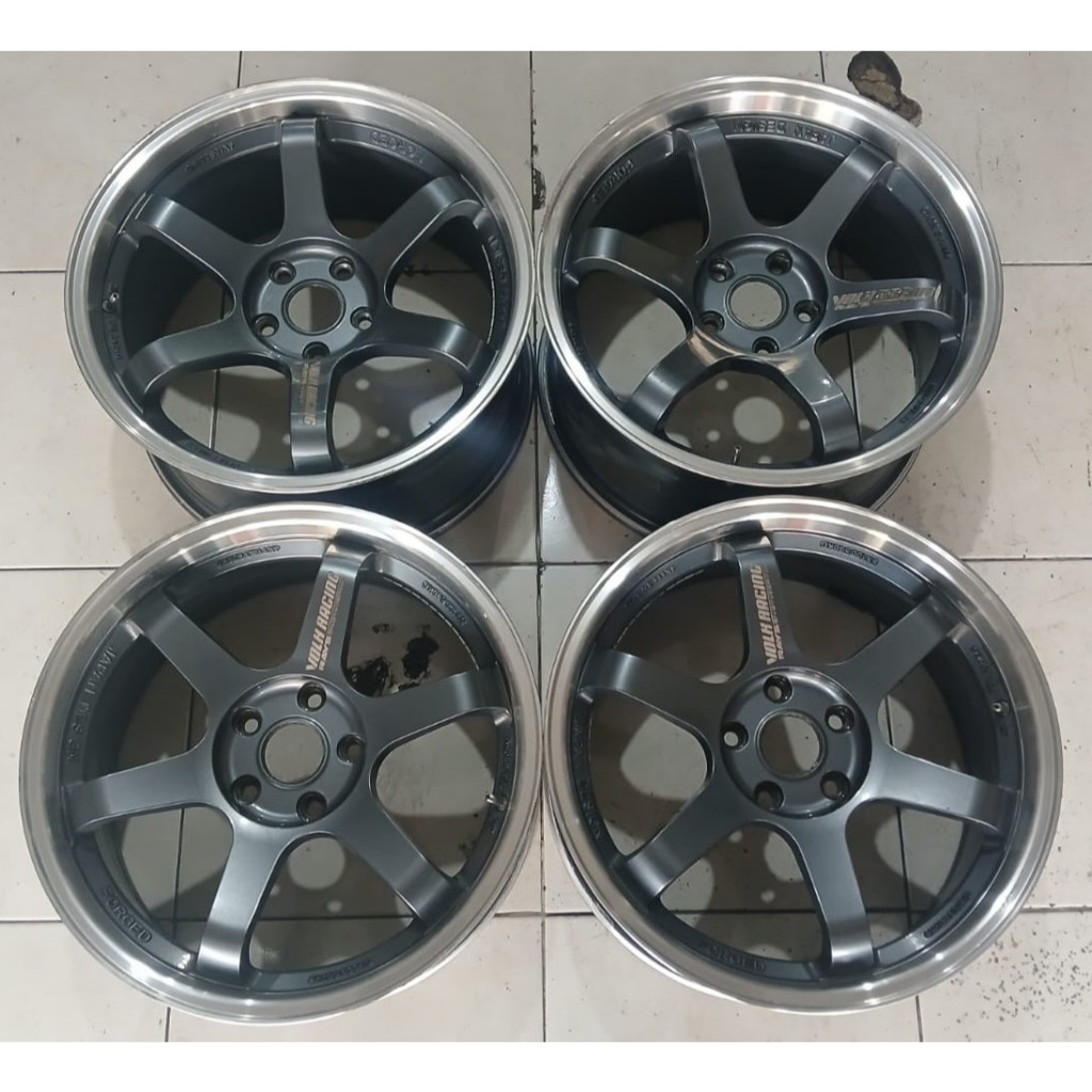 Velg Mobil Bekas TE37 R18 lebar 8/9 PCD 5x114.3 et35/38 GREY POLISH