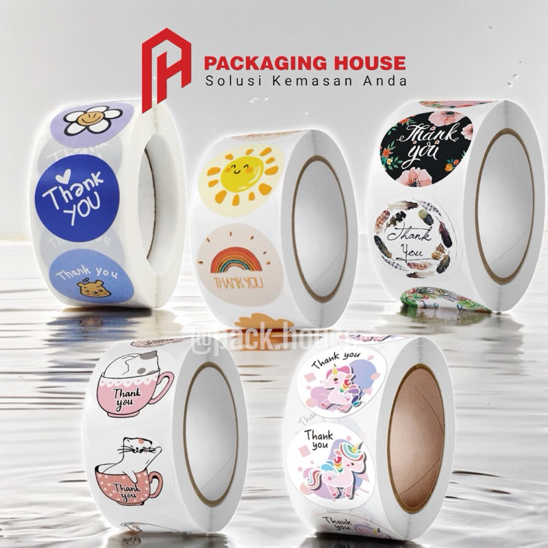 

[500 Pcs/Roll] Stiker Thank You 2,5 Cm