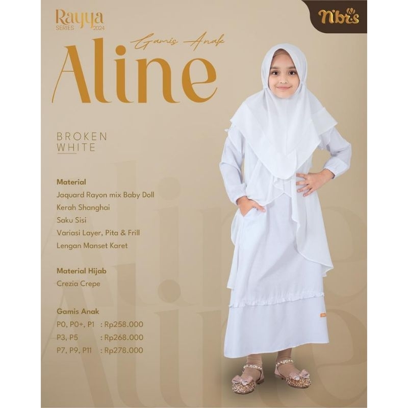 Nibras Gamis Anak Putih Aline White