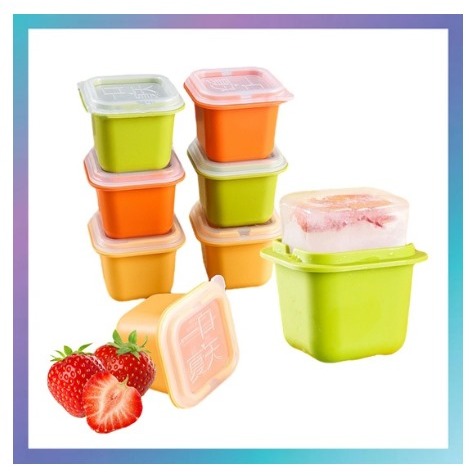 Kotak Mini Cetakan Es Batu Puding Jelly Kotak Kecil Cetakan Dengan Tutup Serbaguna