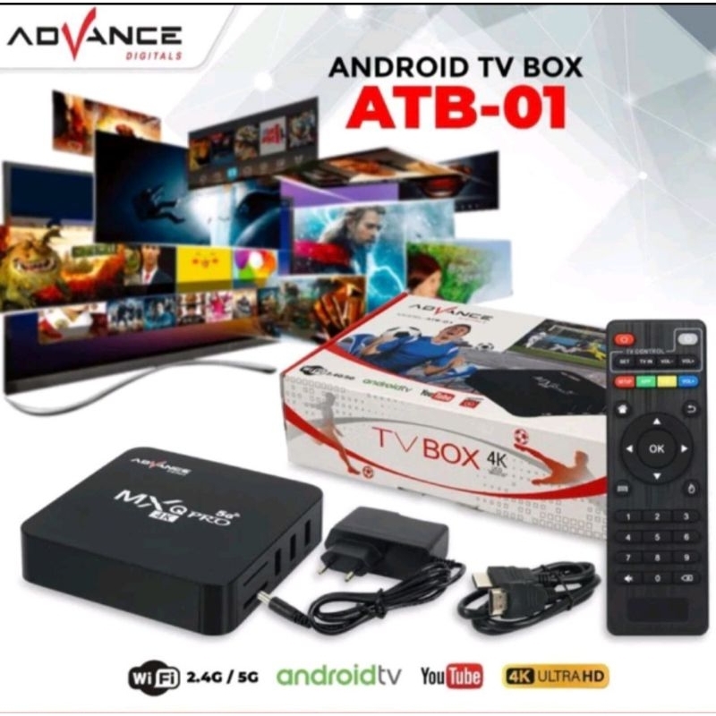 Advance Android Tv Box 4gb dan 32gb storage - Advan Atb-01 mxq pro 4k support wifi - ubah tv lama me