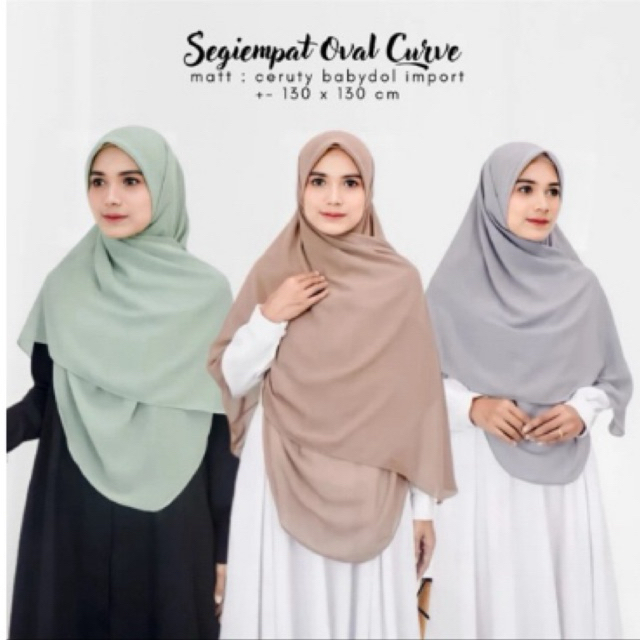 Hijab segiempat malaysia/segi empat tepi oval/ceruty babydoll/label aini square(AS)