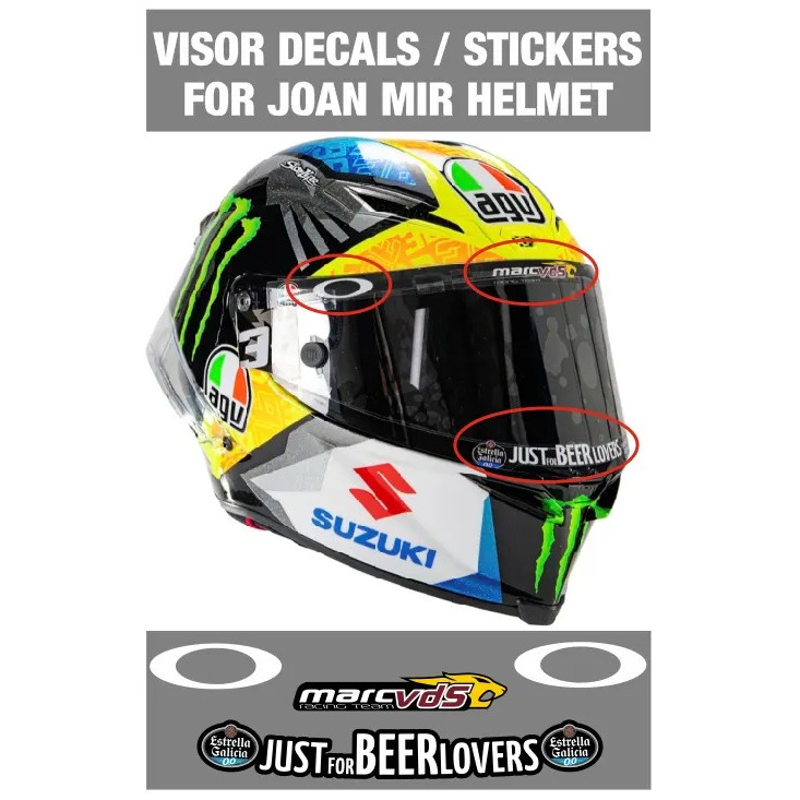 STICKER HELM VISOR DECAL FOR JOAN MIR MOTO GP HIGH QUALITY