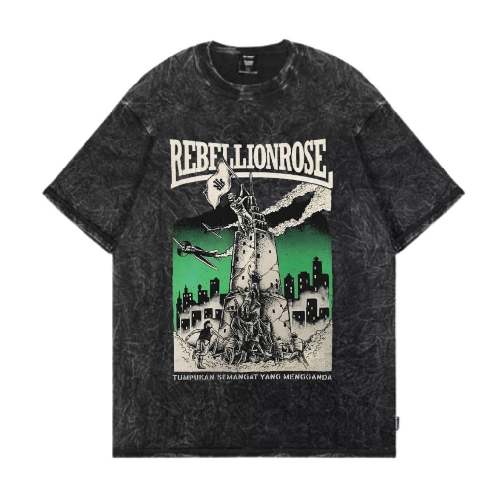 Baju kaos ariel REBELLION ROSES original motip my precious hitam  washed  / big sale termurah / atas