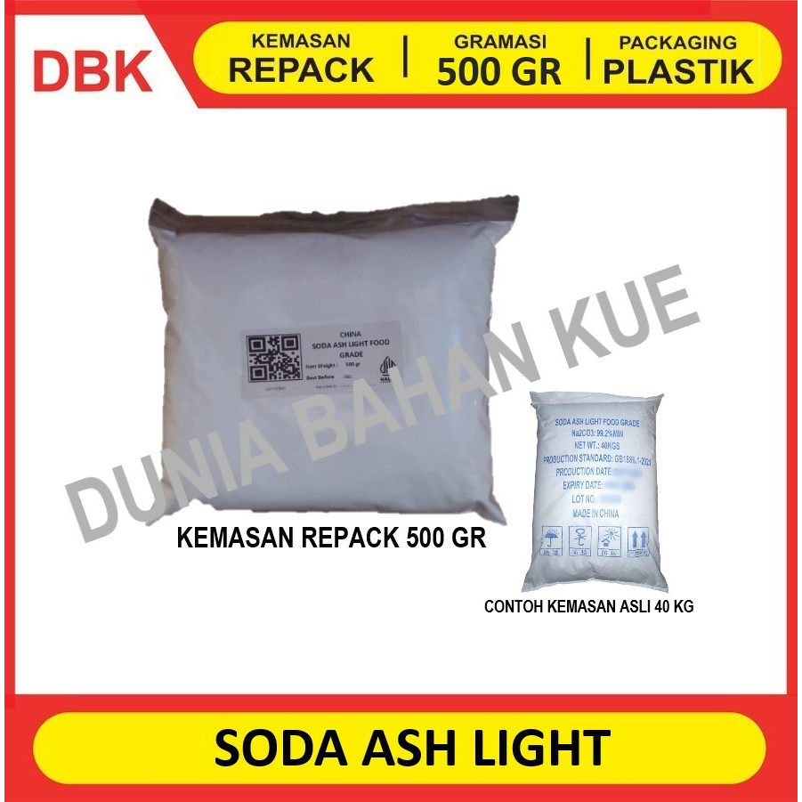 SODA ASH LIGHT FOOD GRADE ex. CHINA - REPACK 500 GR