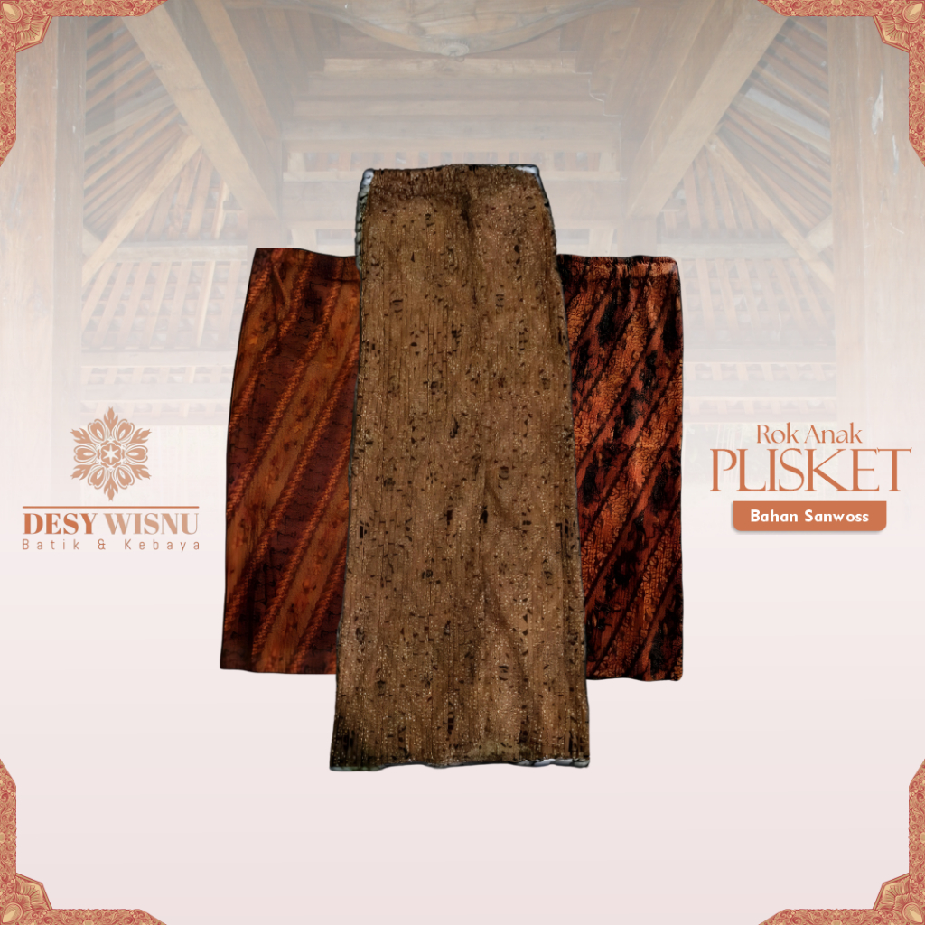 Rok Plisket Bawahan Kebaya Panjang Melar Rok Motif Untuk Anak TK SD