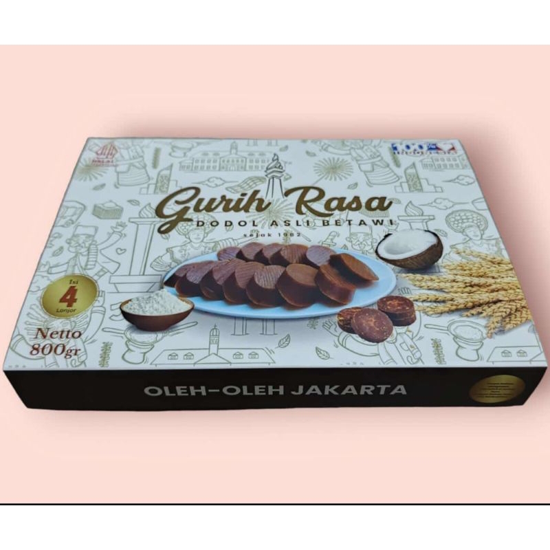 

oleh oleh jakarta /Dodol betawi / dus kemasan isi 4 lonjor / 800 gram per dus / gurih rasa