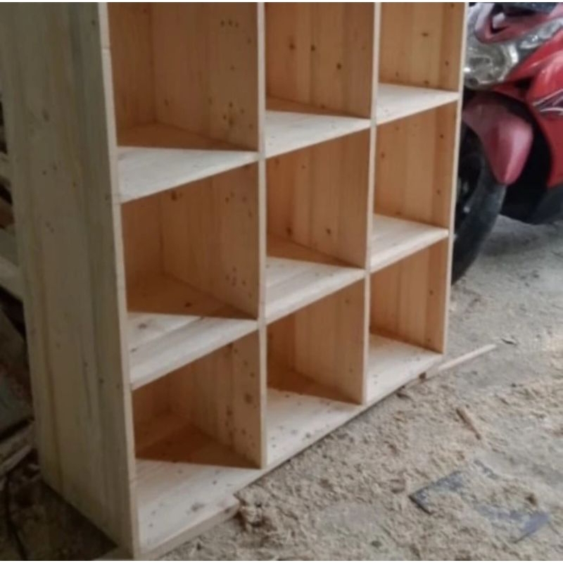 Rak Sepatu Susun Kayu | Locker Sandal Sepatu | Lemari Rak Buku Kayu | Lemari Serbaguna Kayu | Kabine