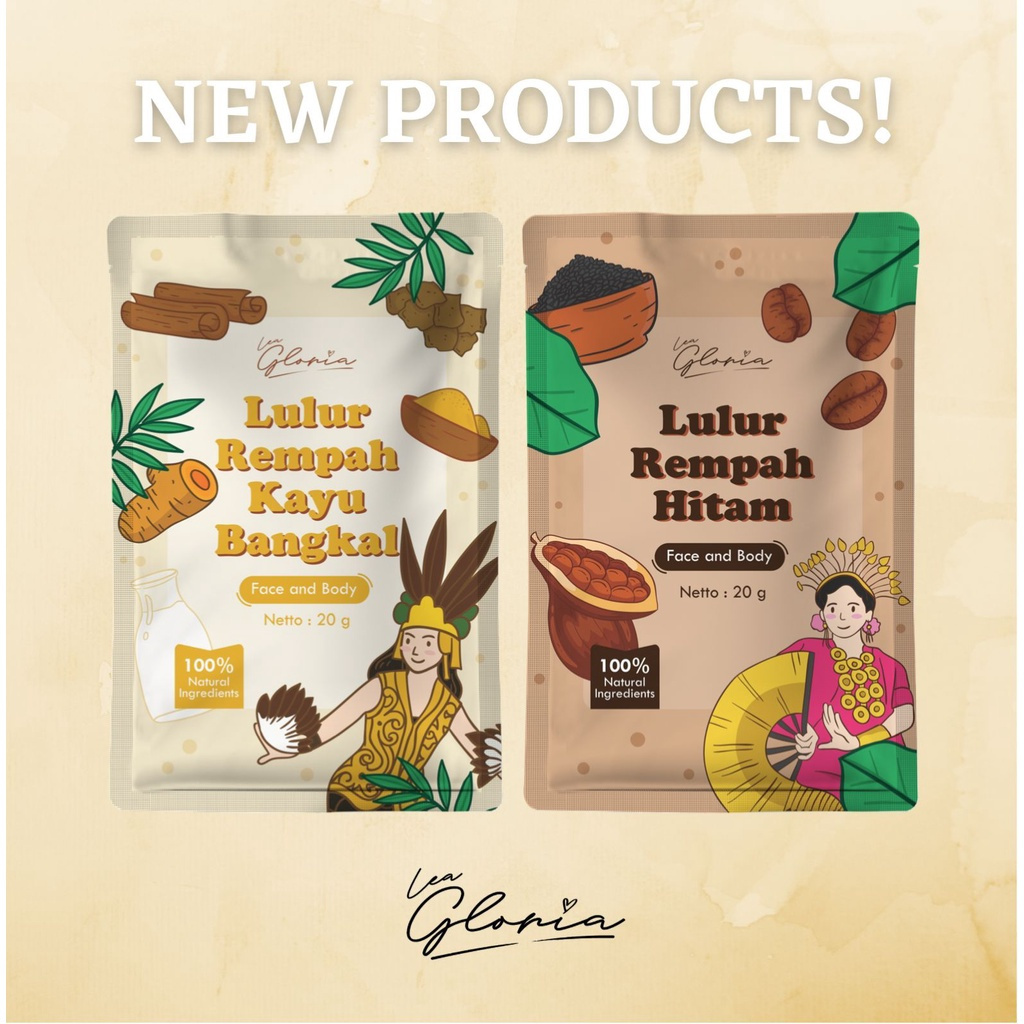 SKINMED ~ Lea Gloria Lulur Badan Dan Lulur Wajah - Lulur Rempah Kayu Bangkal / Lulur Rempah Hitam