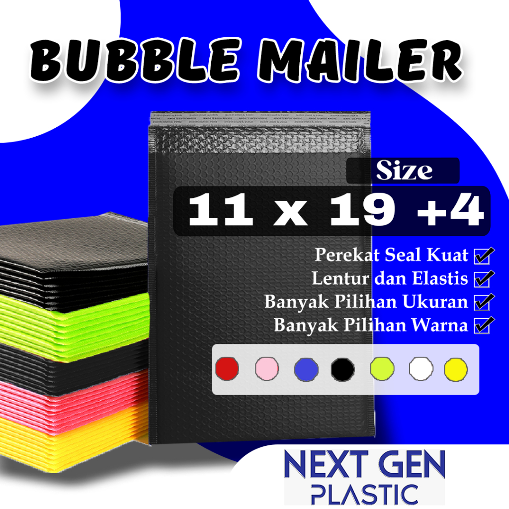 

PLASTIK BUBBLE MAILER PREMIUM 11x19+4 Polymailer Tebal Amplop Poly Bubble Wrap Packing Olshop COD