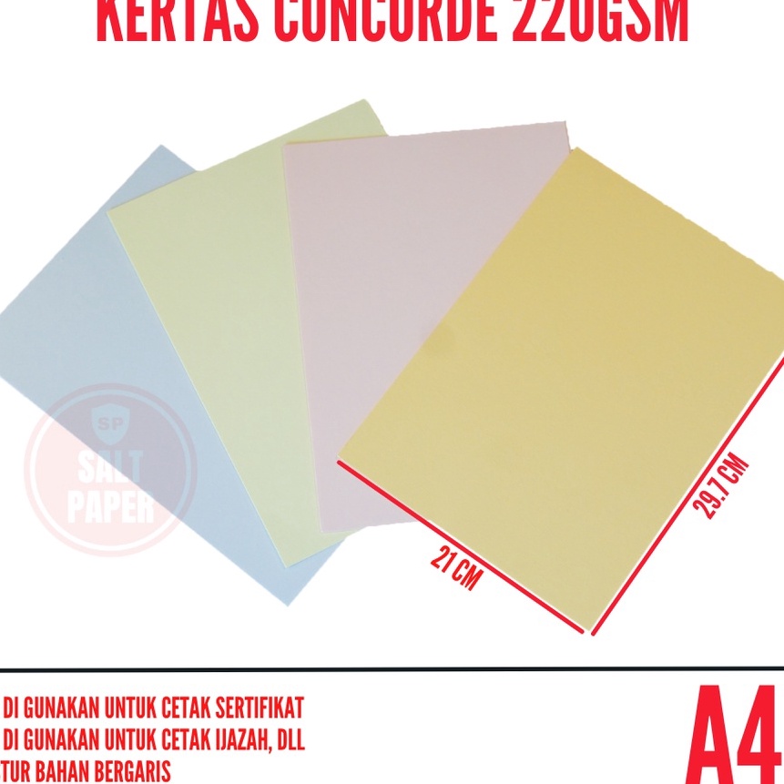

FG2 Kertas Concorde A4 22 gr isi 5 lembar Kertas Sertifikat A4 Concorde 22 gsm