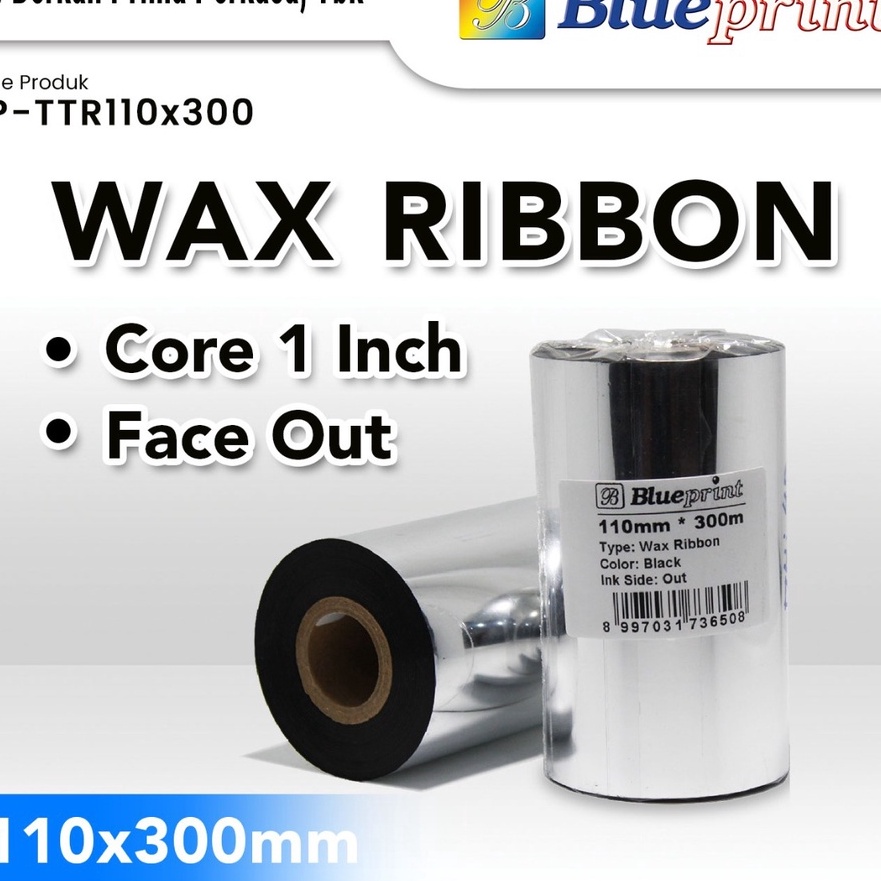 

Terbaik Ribbon Wax Barcode Label 11 x 3 m BLUEPRINT Thermal Transfer Ribbon 11x3 Meter