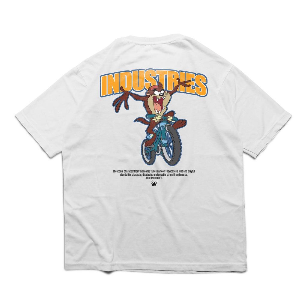 KUUL INDUSTRIES Pakaian Atasan T-shirt Baju Kaos Distro Tazmania Putih Combed 30s Vintage Style