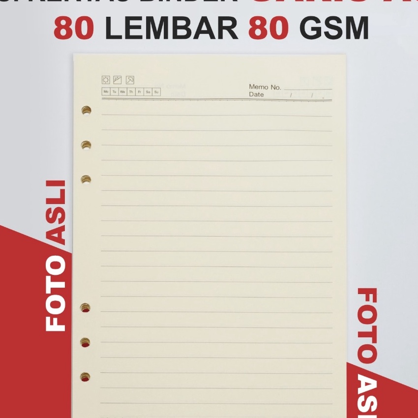 

HJ6 Loose Leaf Binder A5 6 Ring Kertas Isi 8 Lembar 6 Lubang