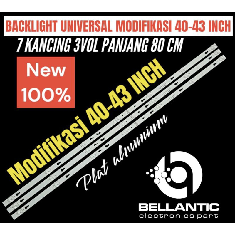 BACKLIGHT TV LCD LED UNIVERSAL MODIFIKASI 40 INCH 43 INCH 7LED  PANJANG LED 80 CM