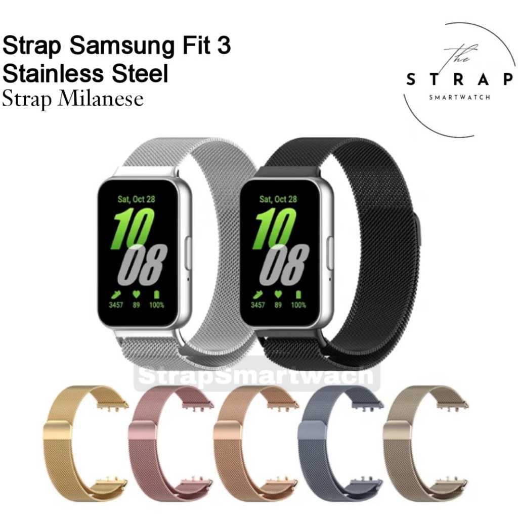 Strap Samsung Galaxy Fit 3 Stainless Tali Jam Samsung Galaxy Fit 3 Bahan Stainless Magnectic Milan