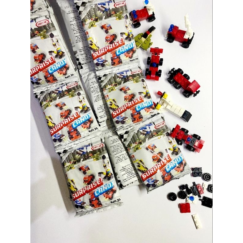 Sweet me Lego Surprise toy candy (mobil) 1 renceng 10 pcs