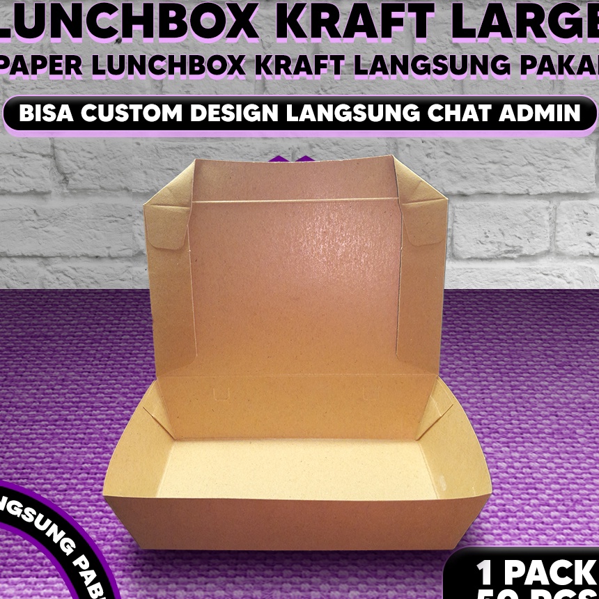 

FG2 PAPER LUNCH BOX SIAP PAKAI BAHAN KRAFT KRAFT FULL LAMINASI SIZE LARGE