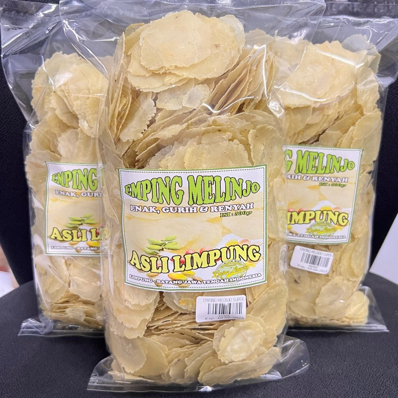 

EMPING MELINJO MENTAH 1/2KG ORIGINAL ASLI PRODUKSI LIMPUNG BATANG KUALITAS SUPER