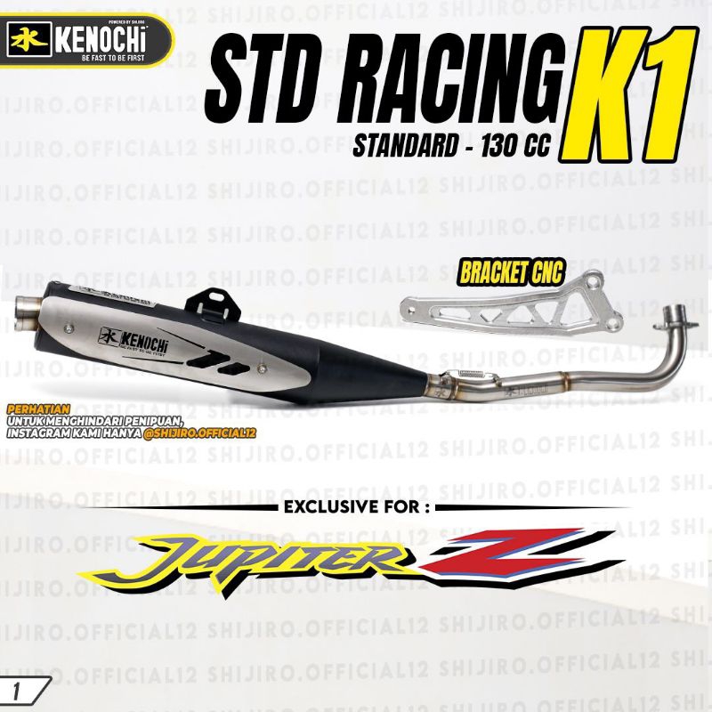 Knalpot Standar Racing Kenochi Jupiter Z Tipe K1 Standar sampai 130cc