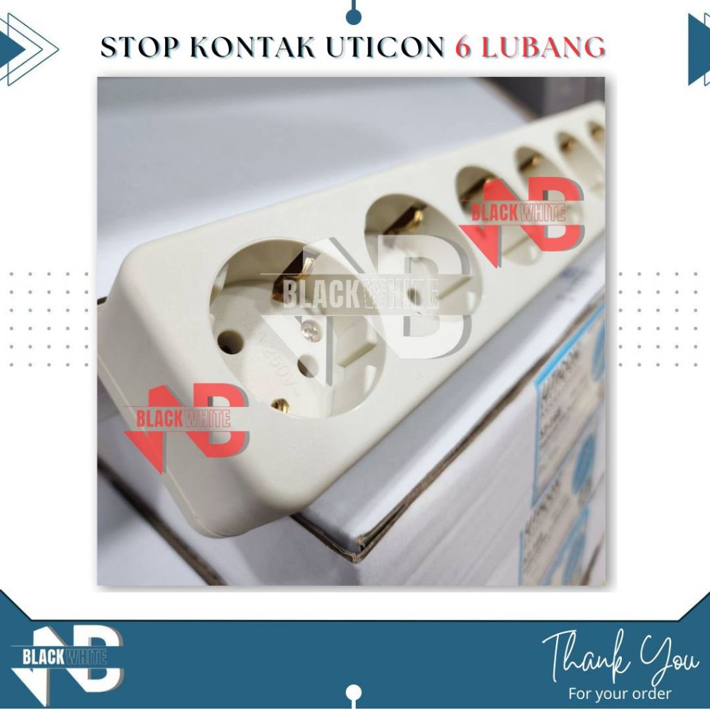 Stop Kontak Uticon ST 168 6 Lubang / Stop Kontak Arde Uticon 6 Lubang / Colokan Uticon