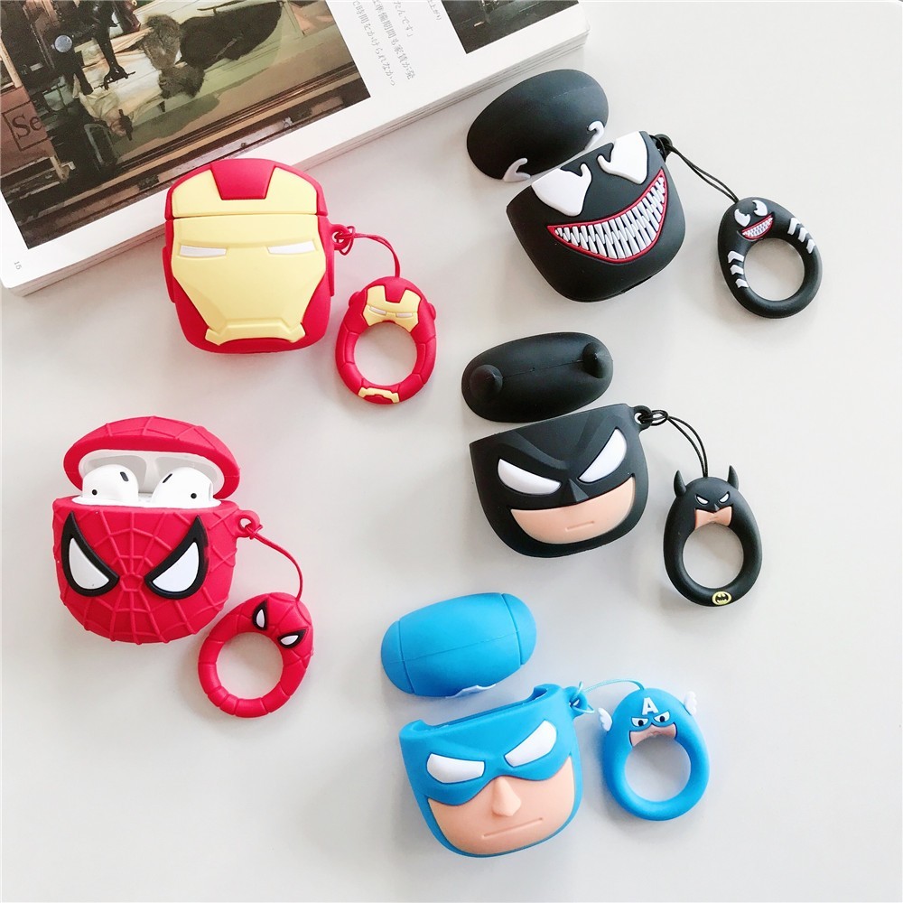 Copiola - Case AirPods Gen 1/2 Gen 3 Pro InPods 12 i12 3D Karakter Superhero sarung AirPods Marvel D