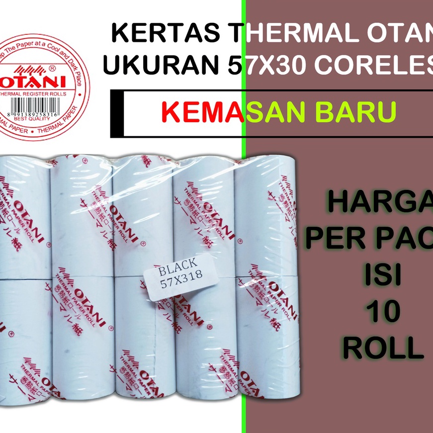 

Termurah Kertas Thermal 57X3 58X3 Merk Otani