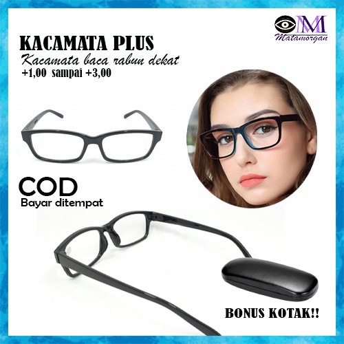 HATI HATI BARANG KACAMATA BACA KACA MATA LENSA PLUS RABUN DEKAT FRAME KOTAK HITAM MODIS KEREN UNISEX