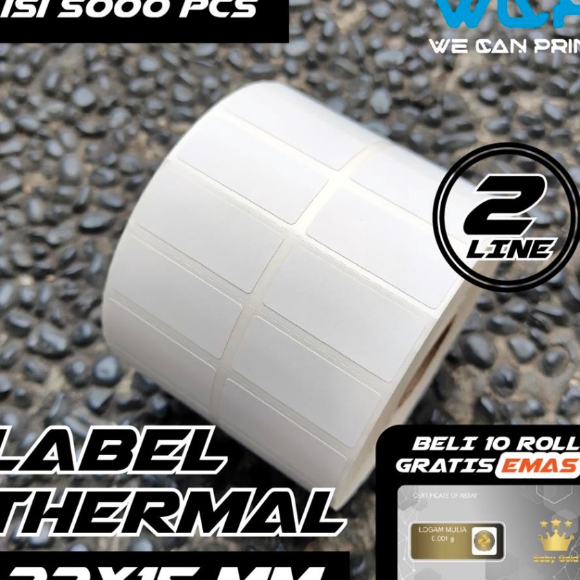 

Mega Label Thermal 33 x 15 mm Kertas Sticker Barcode 33x15 mm 2 LINE isi 5 pcs