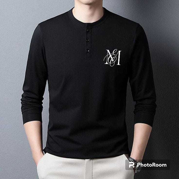 KAOS KANCING LENGAN PANJANG/KAOS PRIA POLOS LENGAN PANJANG/KAOS KANCING PRIA SABLON MURAH/KAOS PRIA