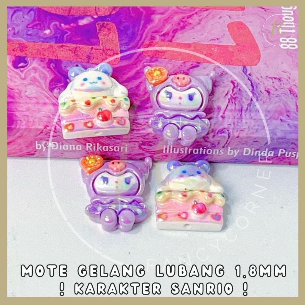 Manik Mote Payet Mutiara Akrilik Aksesoris Gelang Strap Mute UV Premium Mewah Sanrio Kuromi Dress Pe