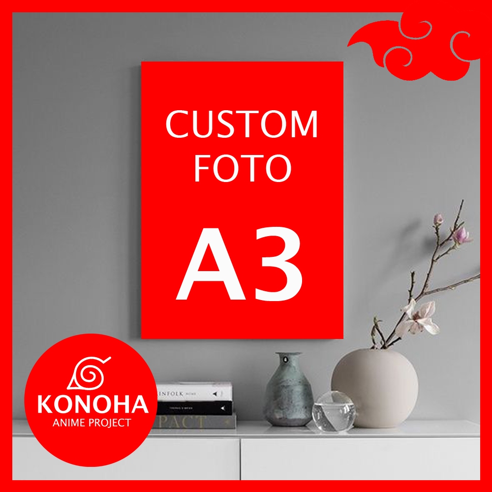 KAP Hiasan Dinding Anime CUSTOM Foto / Gambar Ukuran A3 Poster Kayu Kamar Wibu Anime Walldecor I Paj