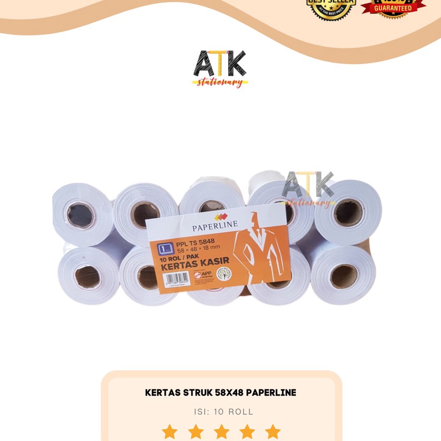 

KP8 Kertas Struk Kasir 58X48 Paperline 1 Pack 1 Roll atk