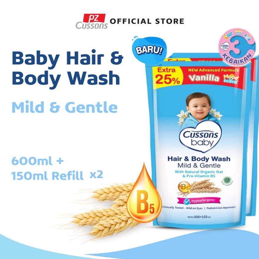 KODE I86B Cussons Baby Hair  Body Wash Mild  Gentle 6ml  15 ml x2