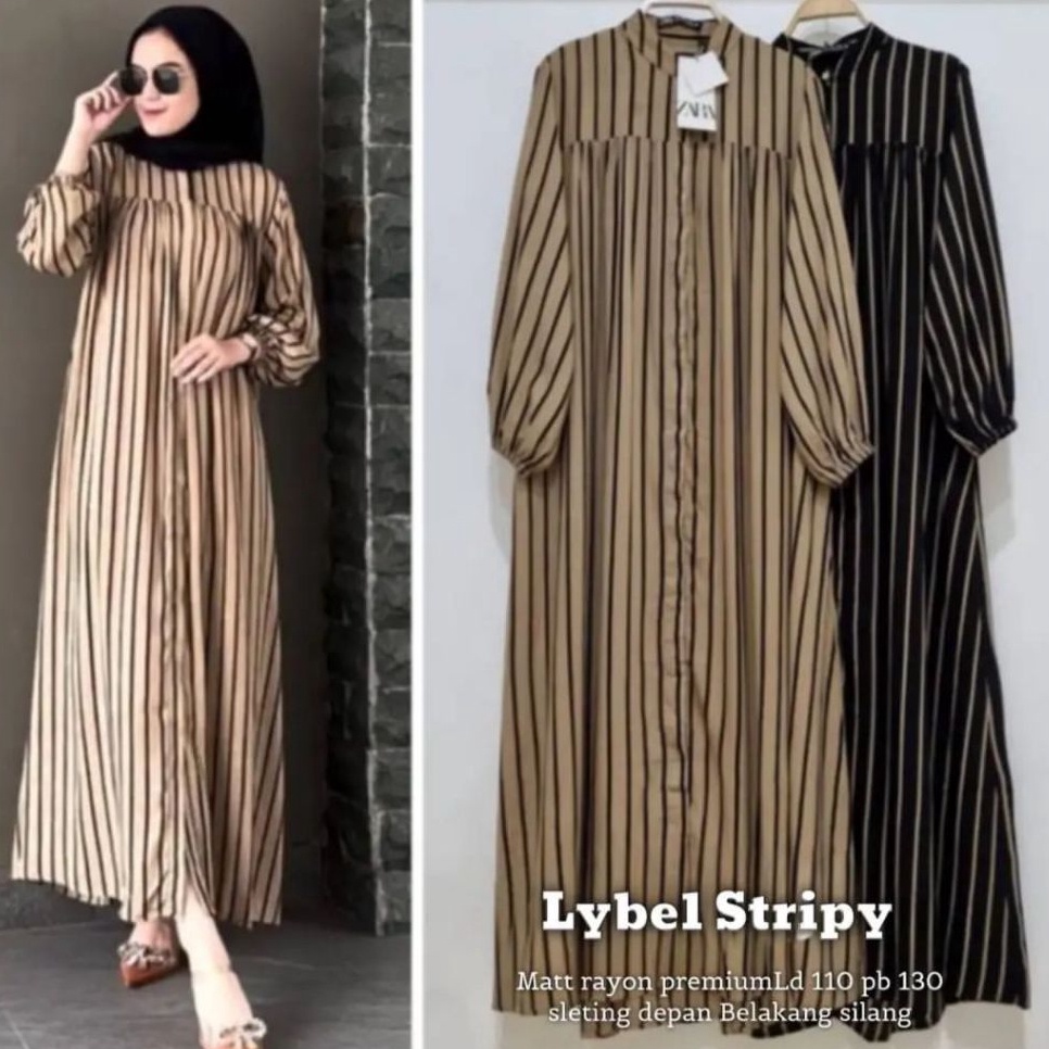 KODE R69T Terbaru  Lybel Stripy  Lybel Midi Salur  Lybel Midi Rayon  Lybel Midi Dress