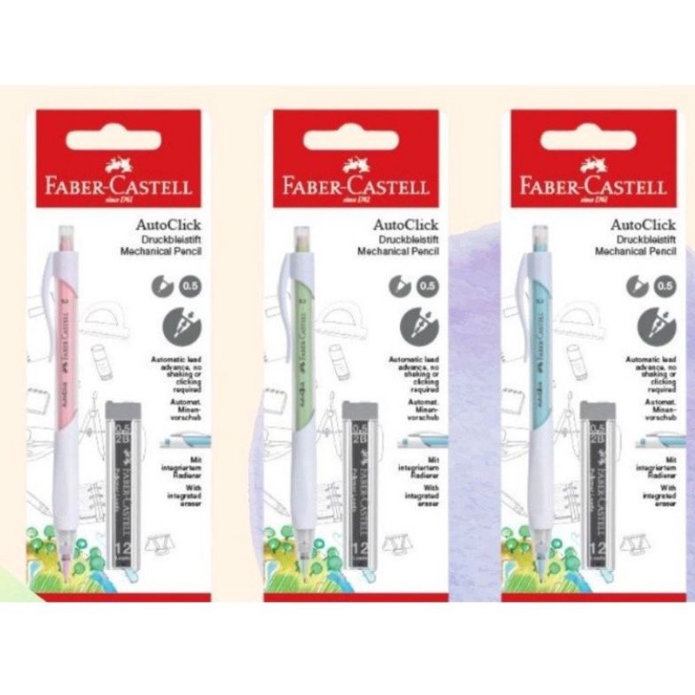 

TERBATAS Pensil Mekanik Autoclick 5mm Faber Castell Refill White Blister