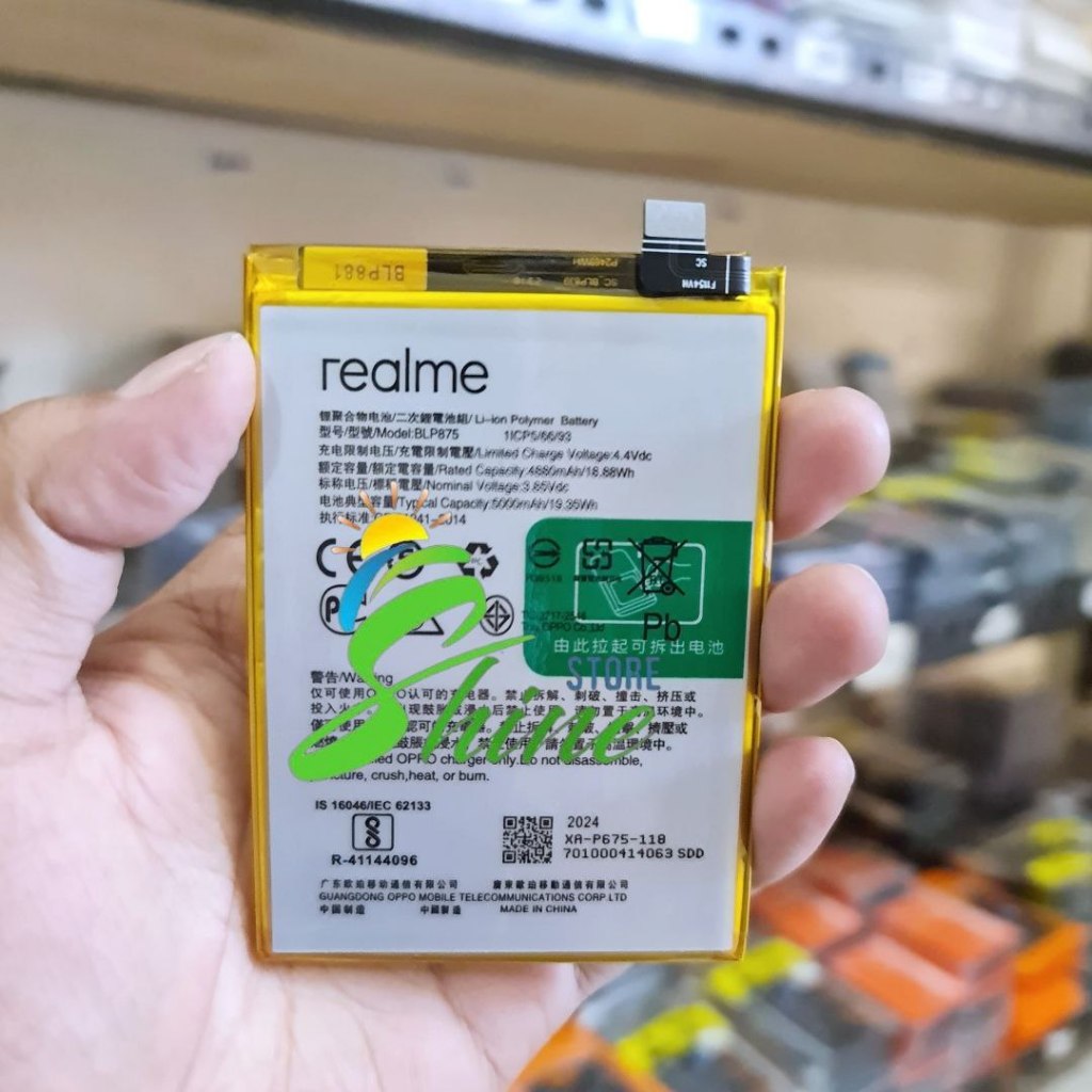 Baterai Batre BLP875 Original HP Realme C55 RMX3710 Battery Batrei Tanam